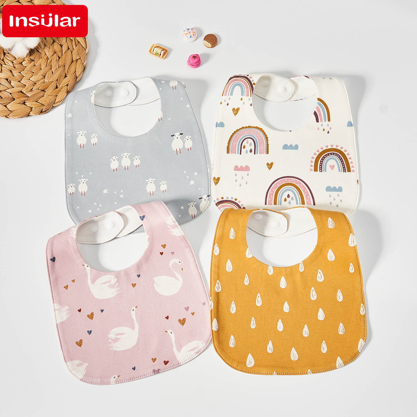 Baby Rice Food - INSULAR 1pc Baby Bibs Burp Cloths