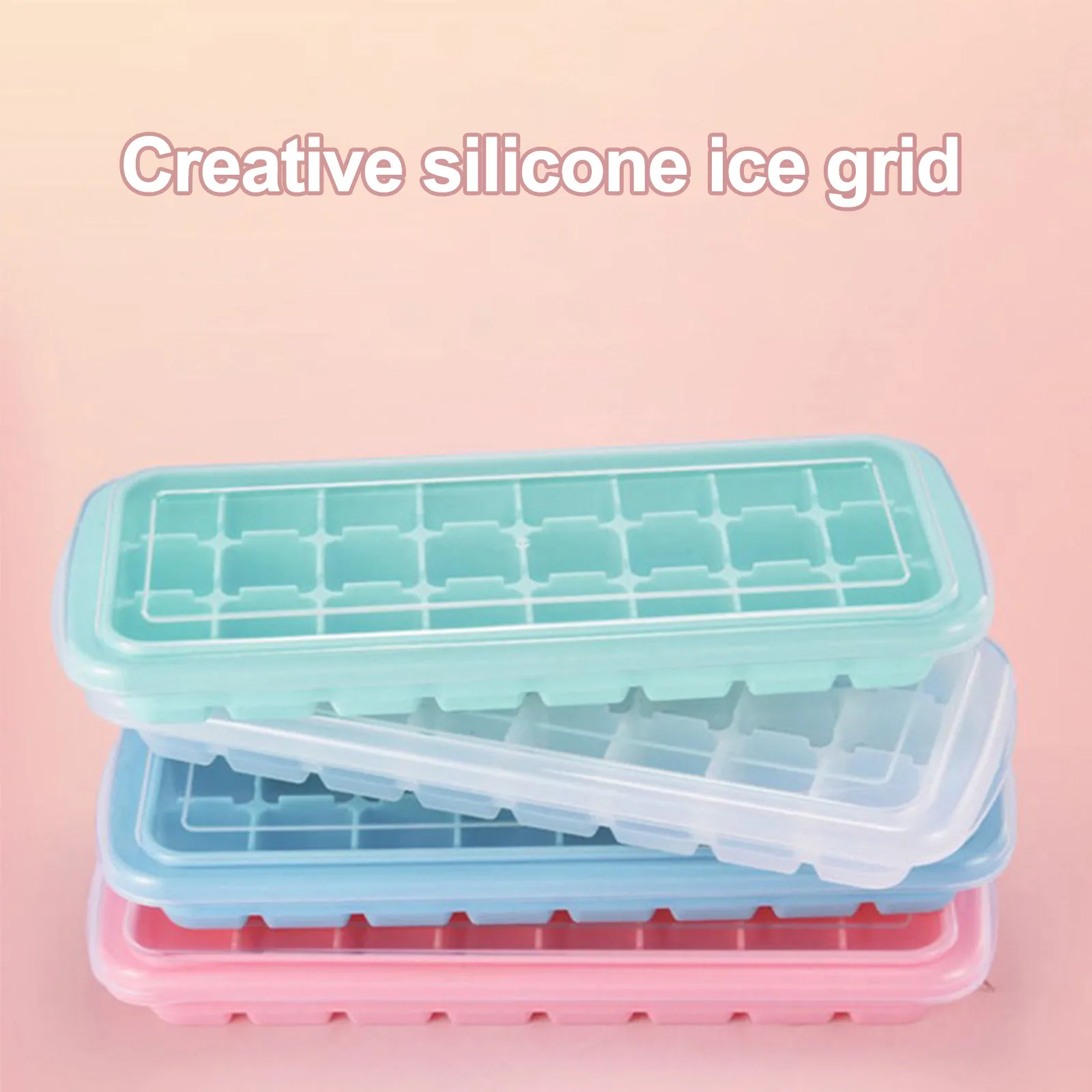 Baby Food Jelly - Silicone Ice Cubes Tray with Lid