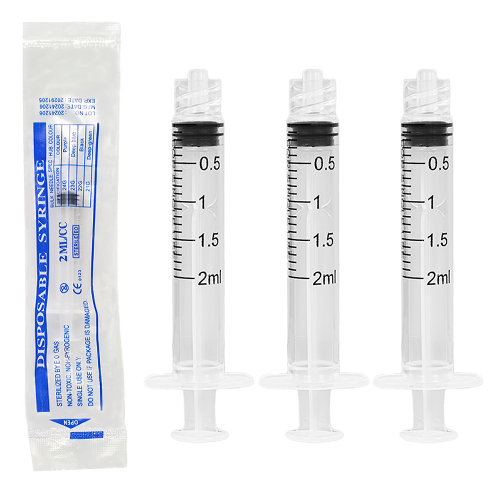 Baby Food Allergy Rash - 2ml Plastic Luer Lock Syringe Sterilized