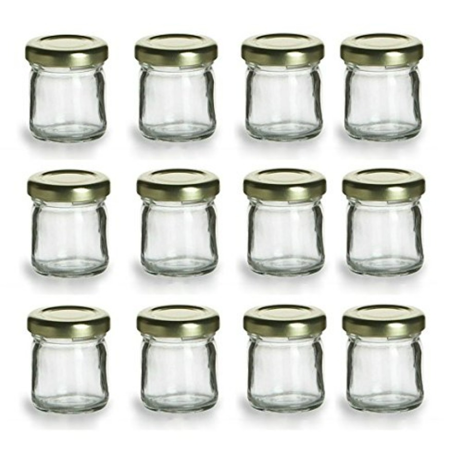Baby Food Jars Glass - 12 pcs, 1.5 oz Mini Glass