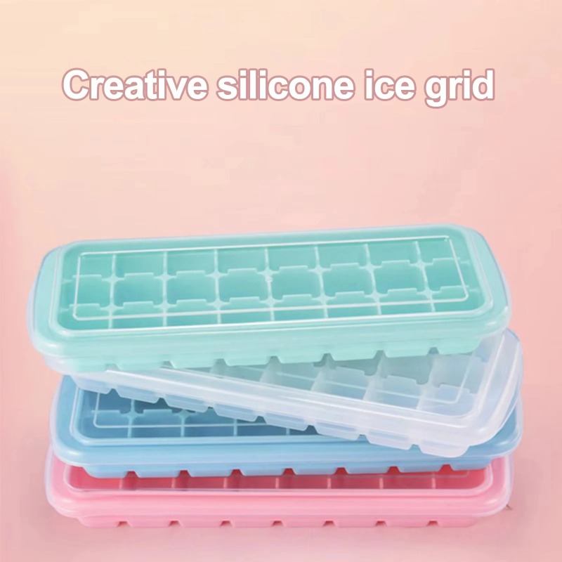 Baby Food Jelly - Silicone Ice Cubes Tray with Lid