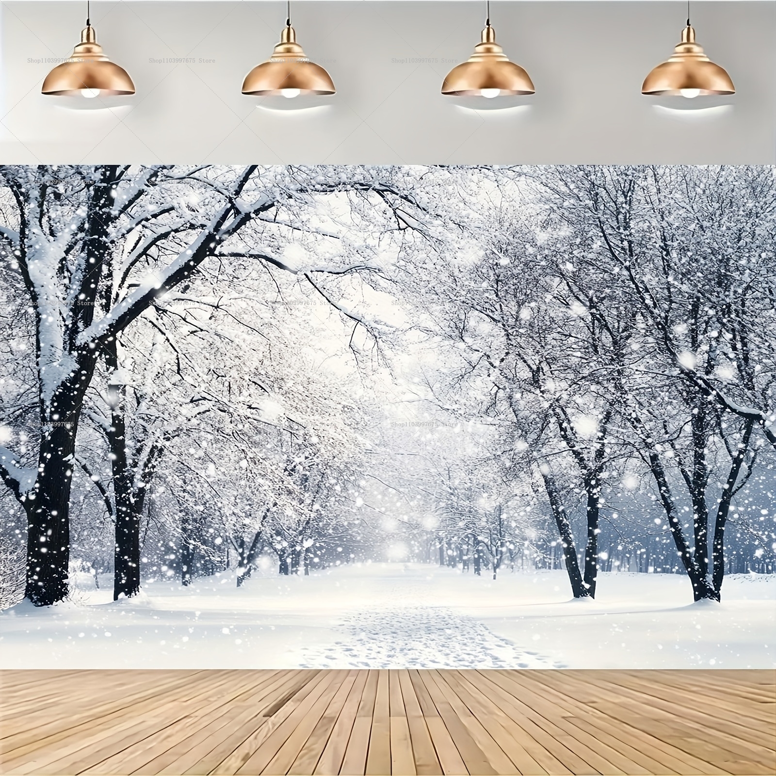 Baby Food Ingredients - Snowy Forest Christmas Backdrops Xmas Party