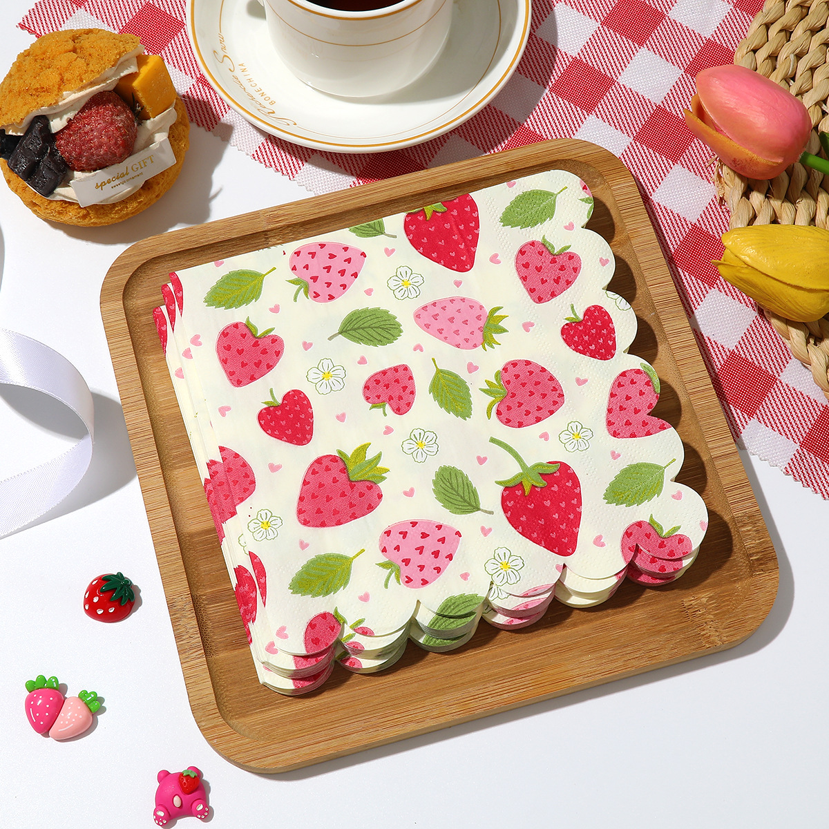 Baby Food Ingredients - 20Pcs/bag Sweet Strawberry Theme Disposable Paper