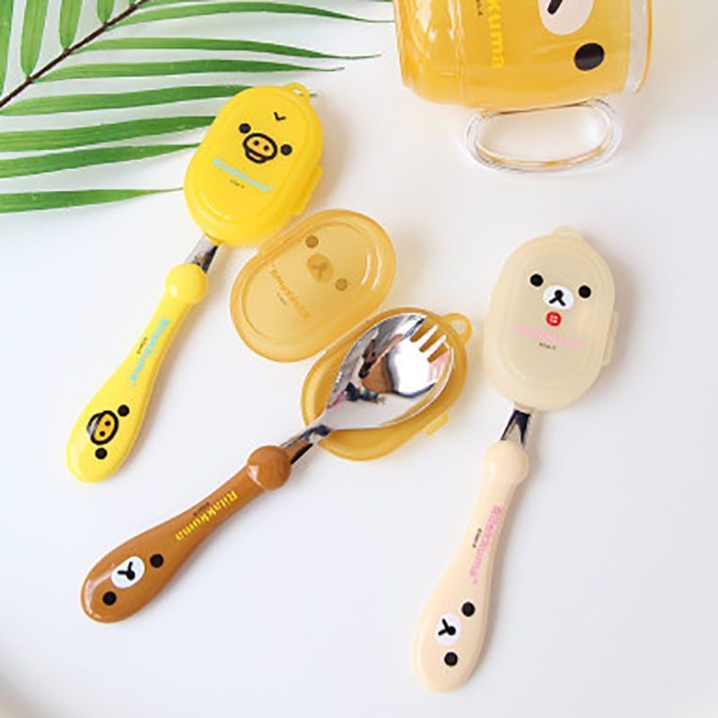 Baby Food For 2 Year Old - Rilakkuma Spoon Fork Integrated New Anime