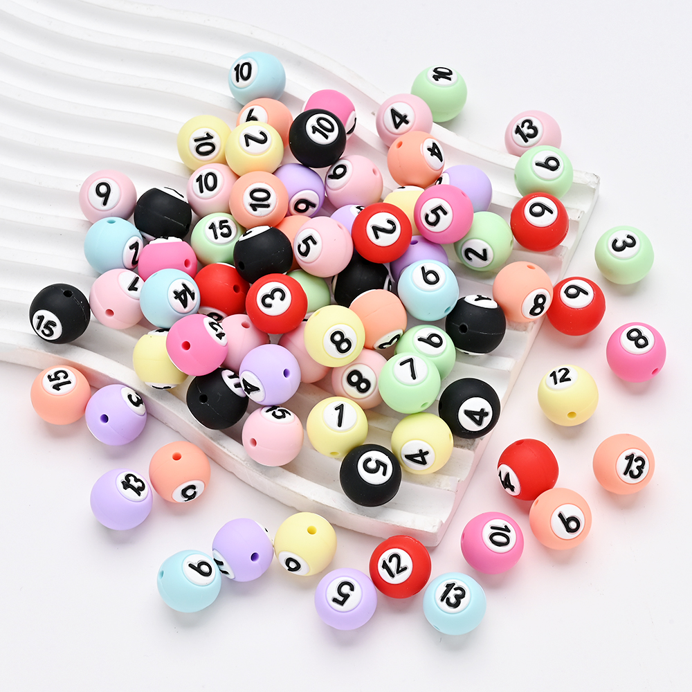 Baby Food Ingredients - 15Pcs 15mm Silicone Round Beads Color