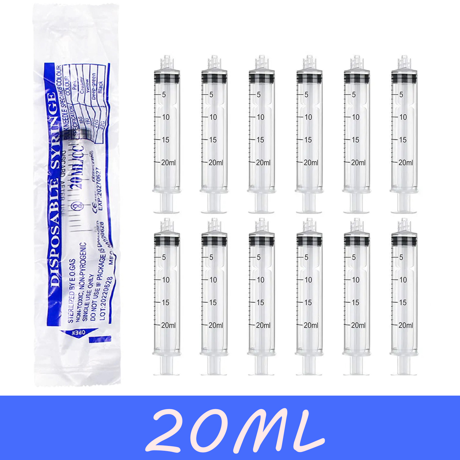 10-50Pcs 20ML Luer Lock Syring - Baby Food Allergy Rash recensie en prijs