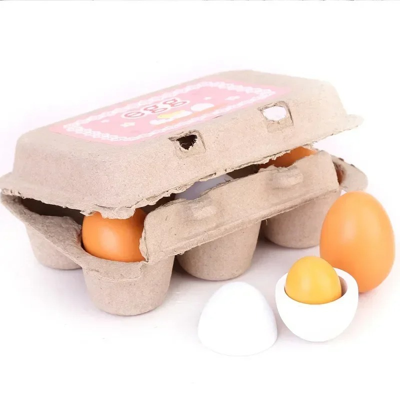 6Pcs Wooden Eggs Toy Kids Kitc - Baby Food Cooking Set recensie en prijs