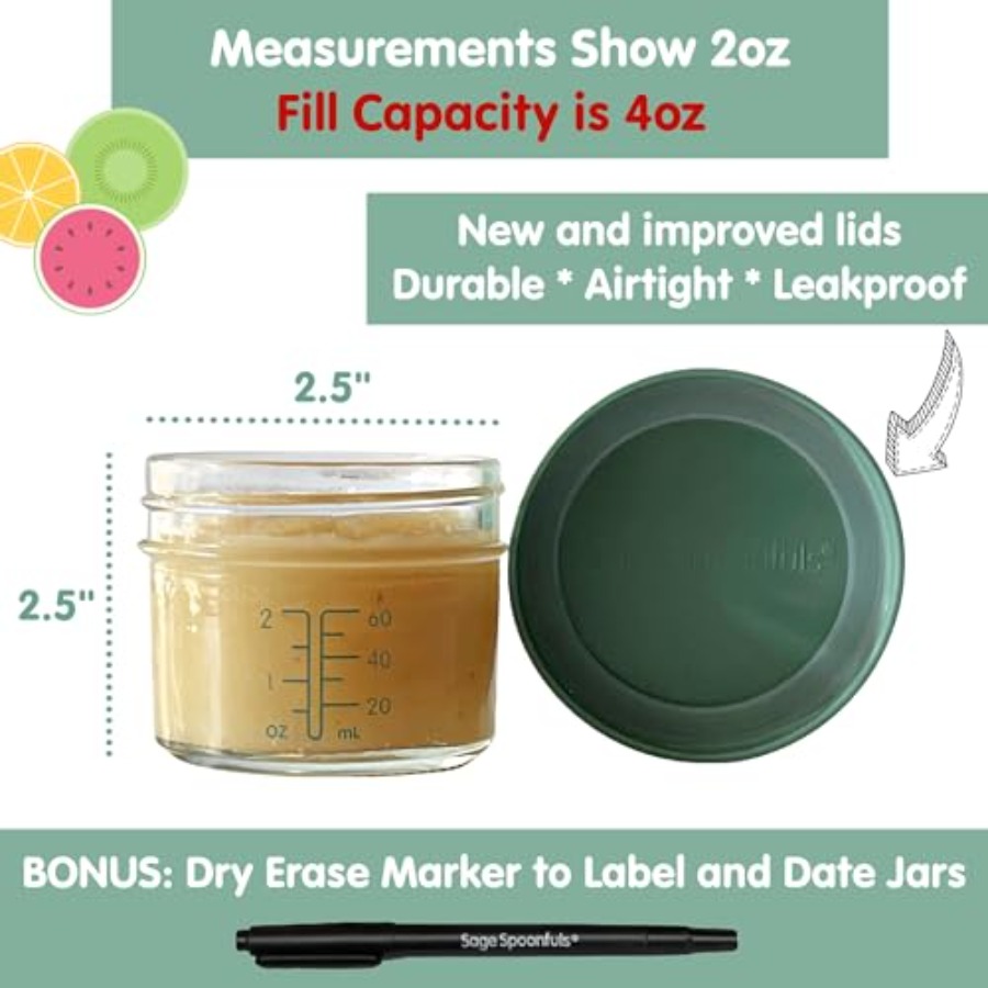 Sage Spoonfuls -12 Pack 4 oz B - Baby Food Jars Glass recensie en prijs