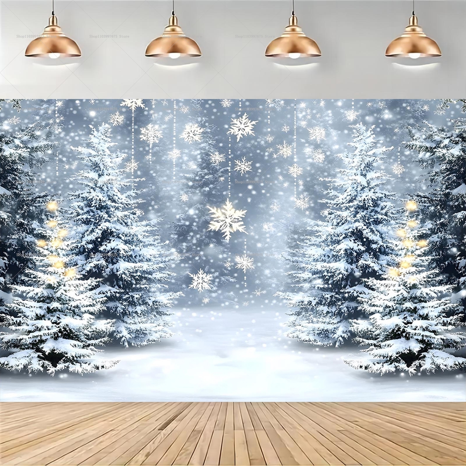 Snowy Forest Christmas Backdro - Baby Food Ingredients recensie en prijs
