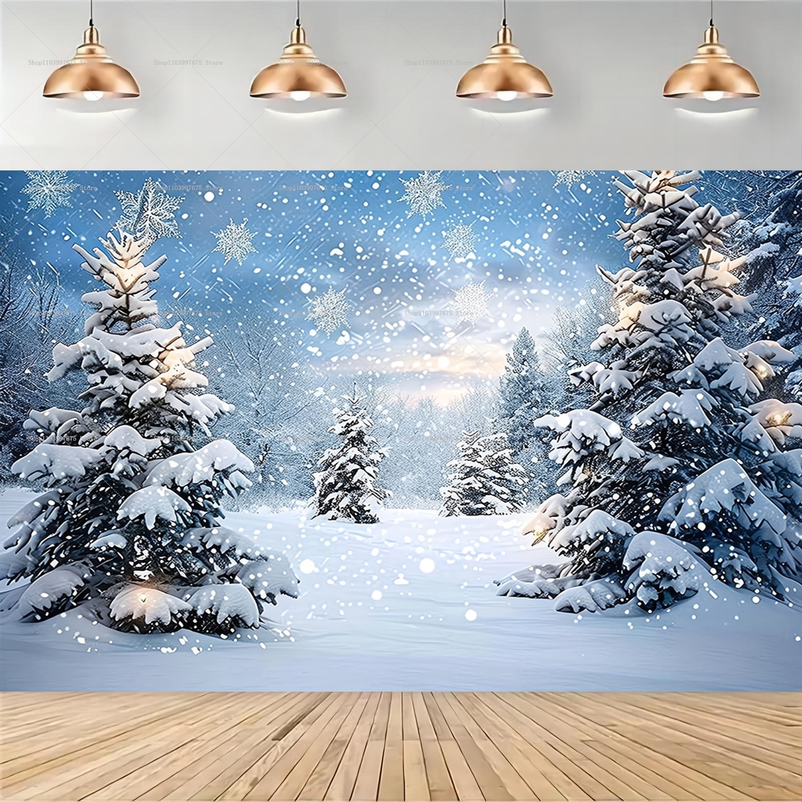 Snowy Forest Christmas Backdro - Baby Food Ingredients recensie en prijs