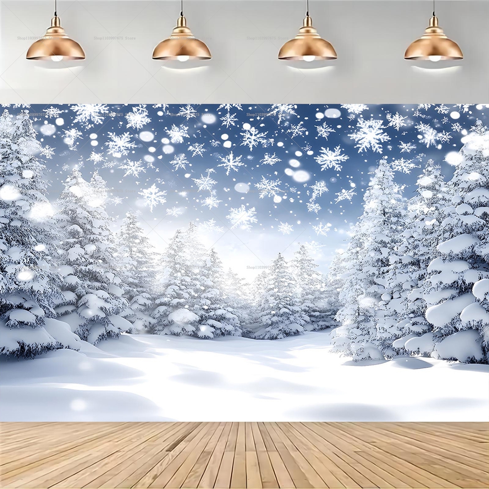 Snowy Forest Christmas Backdro - Baby Food Ingredients recensie en prijs