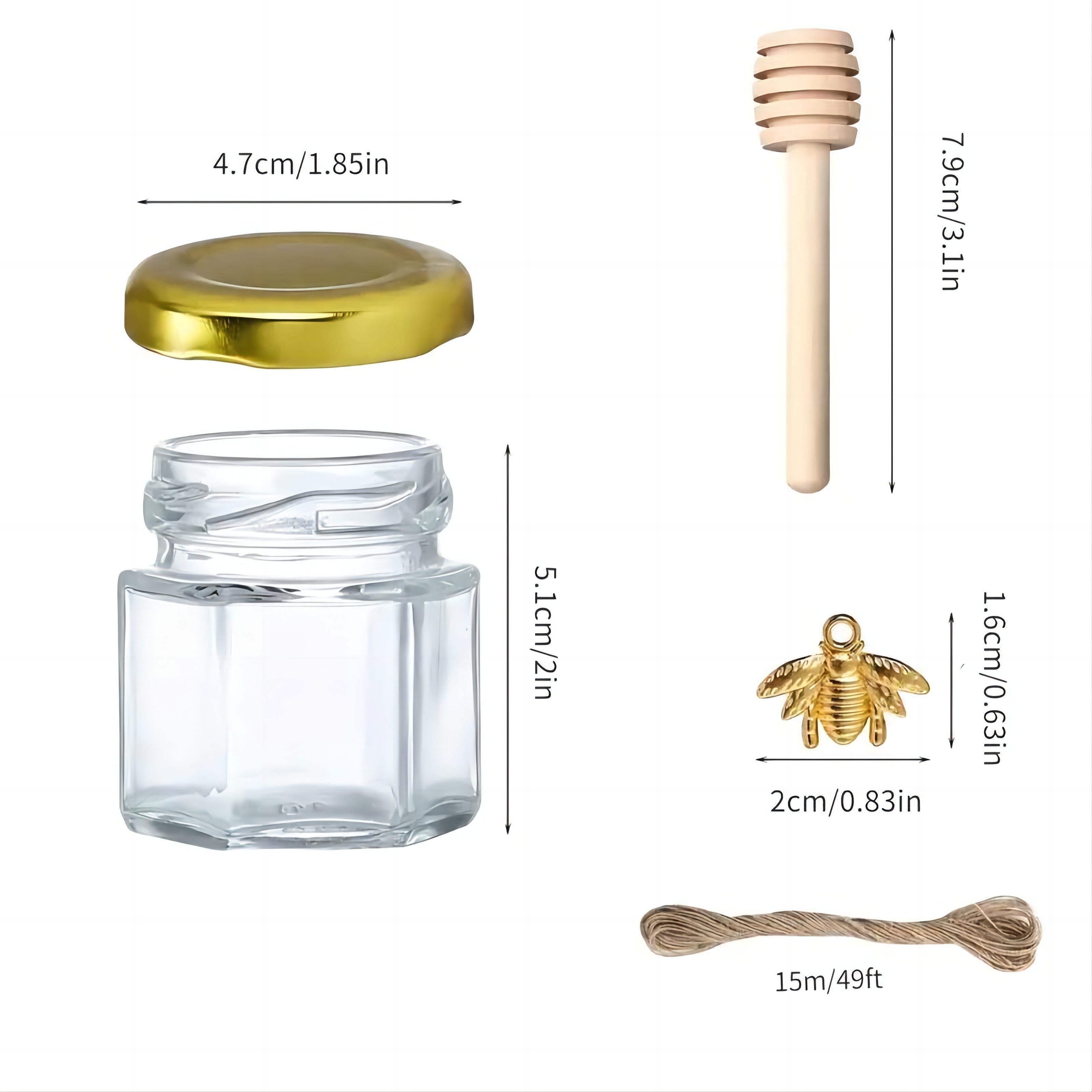 1.5 Oz Hexagon Mini Glass Hone - Baby Food Jars Glass recensie en prijs