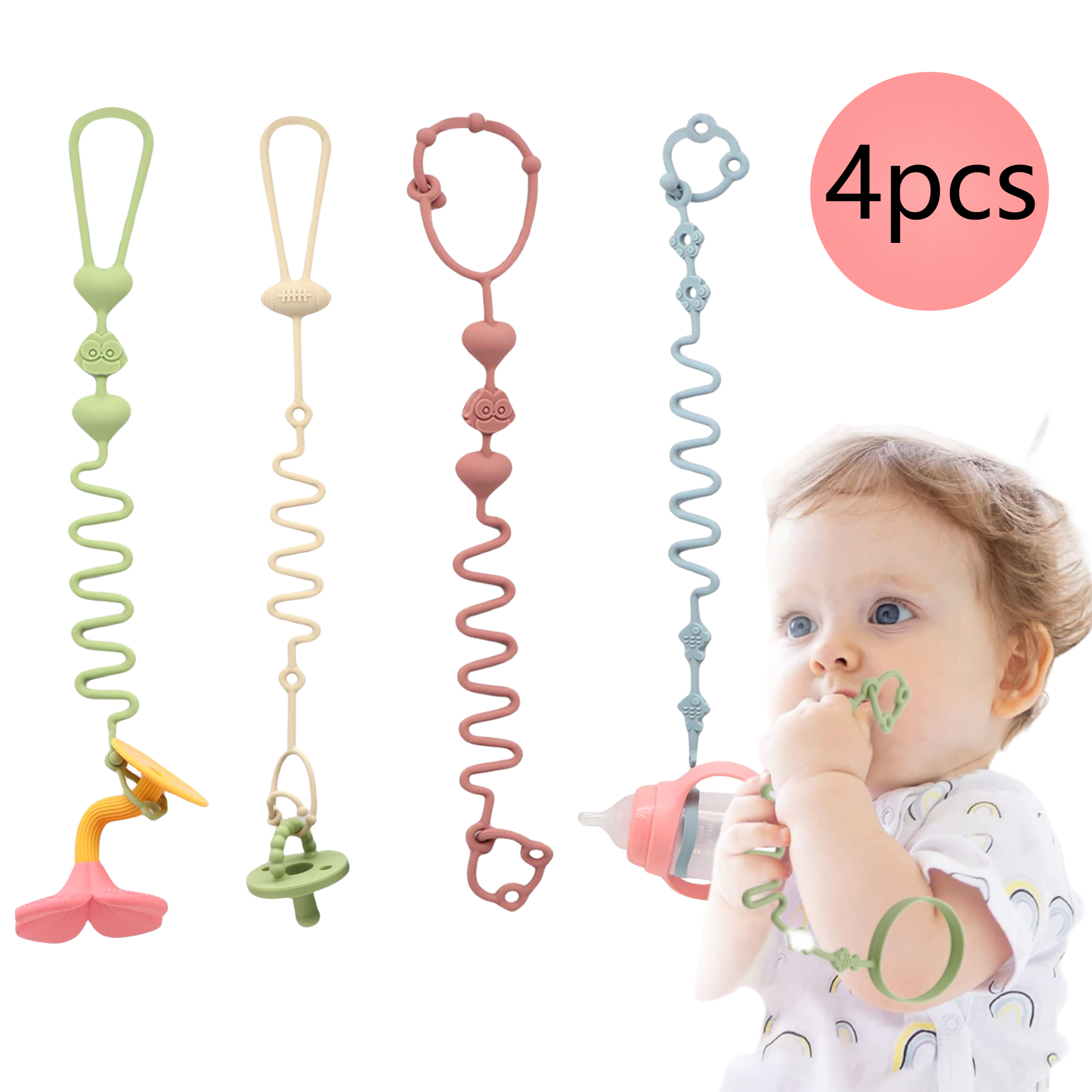 4-Piece Pack - Baby Toy Straps - Baby Food Bottle recensie en prijs
