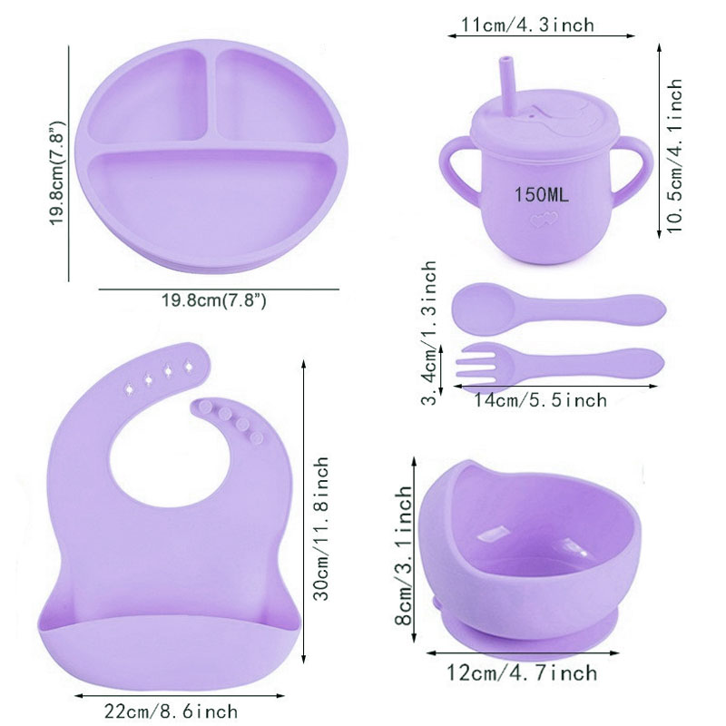 6PCS Silicone Feeding Set For  - Baby Food Logo recensie en prijs