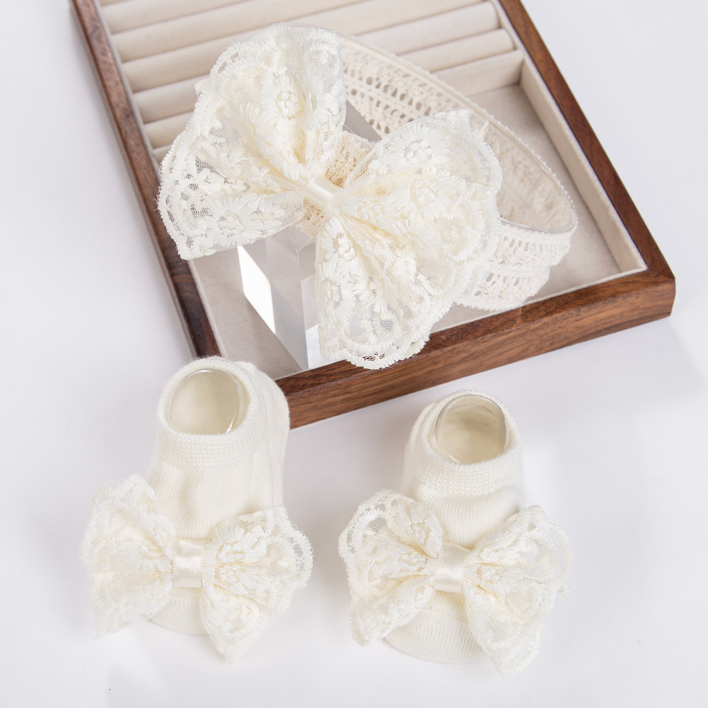 3Pcs/Set Cream Lace Baby Headb - Baby Food Jelly recensie en prijs