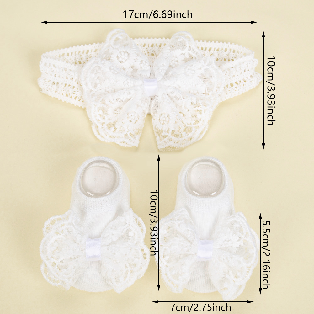 3Pcs/Set Cream Lace Baby Headb - Baby Food Jelly recensie en prijs