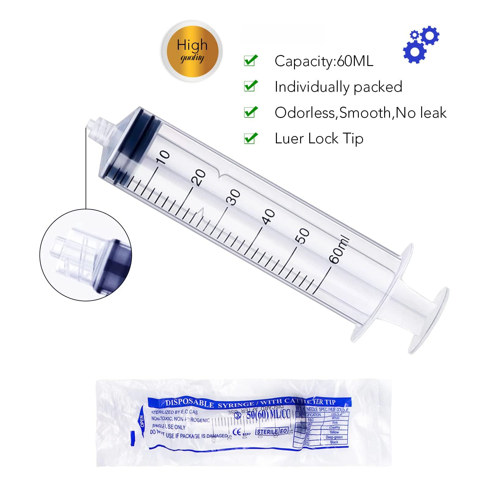 5-20Pcs 60ml Luer Lock Syringe - Baby Food Allergy Rash recensie en prijs